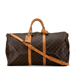 Louis Vuitton B Louis Vuitton Brown Monogram Canvas Canvas Monogram Keepall Bandouliere 55 France