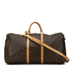 Louis Vuitton B Louis Vuitton Brown Monogram Canvas Canvas Monogram Keepall Bandouliere 60 France