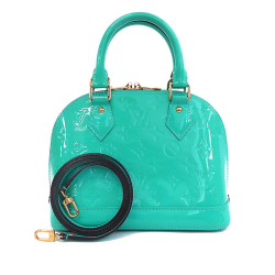 Louis Vuitton AB Louis Vuitton Blue Turquoise Vernis Leather Leather Monogram Vernis Alma BB France