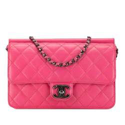 Chanel AB Chanel Pink Lambskin Leather Leather Medium Lambskin Crossing Times Flap Italy