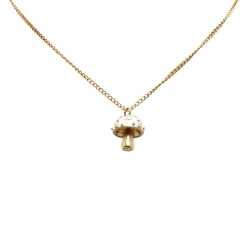 Chanel AB Chanel Gold with White Gold Plated Metal CC Mushroom Pendant Necklace France