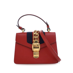 Gucci AB Gucci Red Calf Leather Mini skin Sylvie Satchel Italy