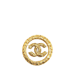 Chanel B Chanel Gold Gold Plated Metal CC Round Brooch France