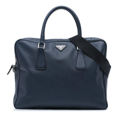 Prada B Prada Blue Saffiano Leather Business Bag Italy