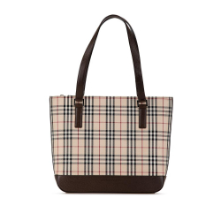 Burberry B Burberry Brown Beige Canvas Fabric House Check Tote United Kingdom