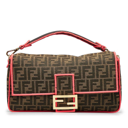 Fendi AB Fendi Brown Canvas Fabric Fendi Zucca Beguette Italy