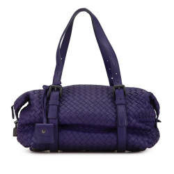 Bottega Veneta B Bottega Veneta Purple Calf Leather Intrecciato Montaigne Shoulder Bag Italy