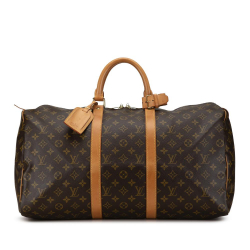 Louis Vuitton B Louis Vuitton Brown Monogram Canvas Canvas Monogram Keepall 50 France