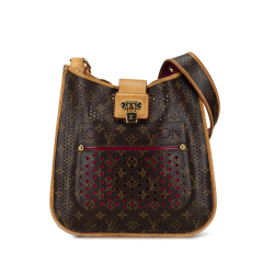 Louis Vuitton B Louis Vuitton Brown with Pink Monogram Canvas Canvas Monogram Musette Perforated Spain