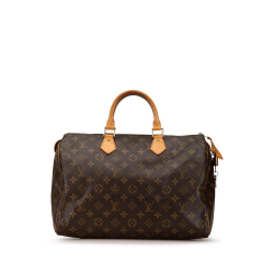 Louis Vuitton B Louis Vuitton Brown Monogram Canvas Canvas Monogram Speedy 35 France