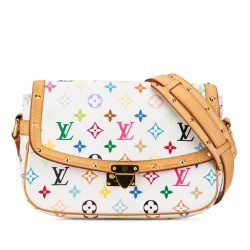 Louis Vuitton B Louis Vuitton White Monogram Multicolore Canvas Canvas Monogram Multicolore Sologne France