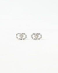 Christian Dior Petit CD Rhinestone Earrings