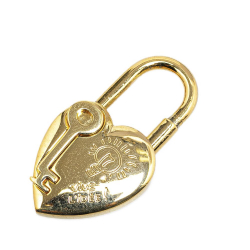 Hermès B Hermès Gold Gold Plated Metal Annee De La Fantaisie Heart Cadena Lock Charm France