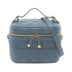 Christian Dior AB Dior Blue Lambskin Leather Leather Small Lambskin Cannage DiorTravel Vanity Case Italy