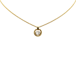 Christian Dior B Dior Gold Gold Plated Metal CD Logo Pendant Necklace Italy