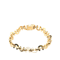 Chanel B Chanel Gold 18K Yellow Gold Metal C Link Bracelet France