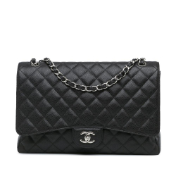 Chanel B Chanel Black Caviar Leather Leather Maxi Classic Caviar Single Flap Italy