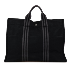 Hermès B Hermès Black Canvas Fabric Fourre Tout MM France