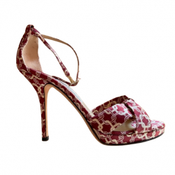 Jimmy Choo Vintage red satin print Sandals