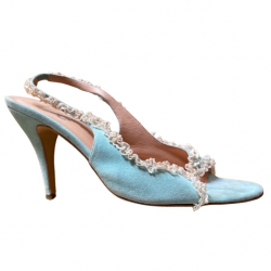 Dolce&Gabbana Vintage blue suede and lace heels