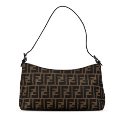 Fendi B Fendi Brown Canvas Fabric Zucca Shoulder Bag Italy