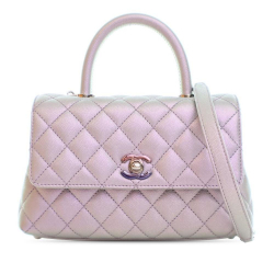 Chanel AB Chanel Purple Lavender Caviar Leather Leather Mini Iridescent Caviar Coco Handle Bag Italy