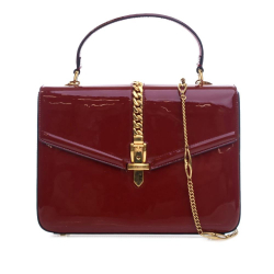 Gucci AB Gucci Red Patent Leather Leather Small Patent Sylvie 1969 Satchel Italy