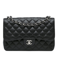 Chanel AB Chanel Black Caviar Leather Leather Jumbo Classic Caviar Double Flap Italy