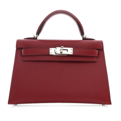 Hermès AB Hermès Red Dark Red Calf Leather Mini Epsom Kelly Sellier II 20 France