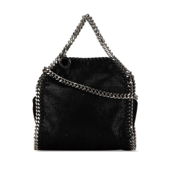 Stella McCartney AB Stella McCartney Black Chemical Fiber Fabric Tiny Falabella Tote Italy