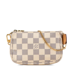 Louis Vuitton B Louis Vuitton White Damier Canvas Canvas Damier Azur Mini Pochette Accessoires France