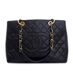 Chanel B Chanel Black Caviar Leather Leather Caviar Grand Shopping Tote Italy