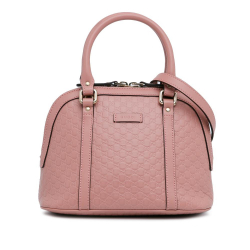 Gucci AB Gucci Pink Calf Leather Mini Microguccissima Dome Satchel Italy