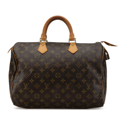 Louis Vuitton B Louis Vuitton Brown Monogram Canvas Canvas Monogram Speedy 35 France