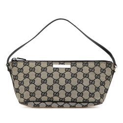 Gucci B Gucci Gray Canvas Fabric GG Boat Italy