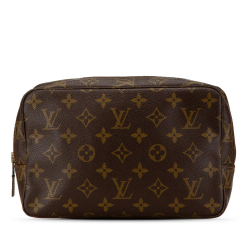 Louis Vuitton B Louis Vuitton Brown Monogram Canvas Canvas Monogram Trousse Toilette 23 France