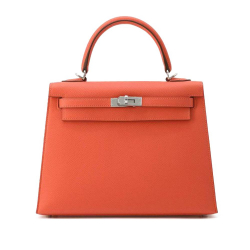 Hermès A Hermès Orange Calf Leather Epsom Kelly Sellier 25 France