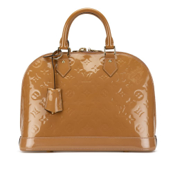 Louis Vuitton AB Louis Vuitton Brown Light Brown Vernis Leather Leather Monogram Vernis Alma PM France