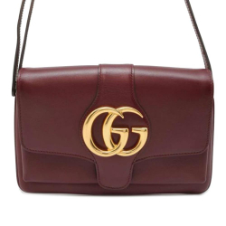 Gucci B Gucci Red Bordeaux Calf Leather Small Arli Crossbody Italy