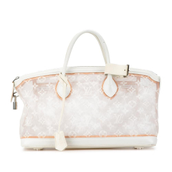 Louis Vuitton B Louis Vuitton White Nylon Fabric Monogram Transparence Lockit East-West Italy