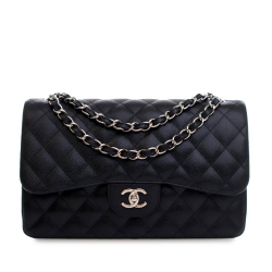 Chanel AB Chanel Black Caviar Leather Leather Jumbo Classic Caviar Double Flap Italy