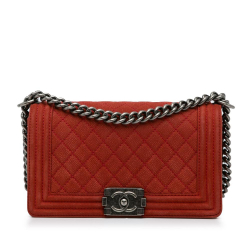 Chanel B Chanel Red Caviar Leather Leather Medium Caviar Boy Flap Bag Italy