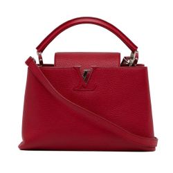 Louis Vuitton AB Louis Vuitton Red Calf Leather Taurillon Capucines BB France