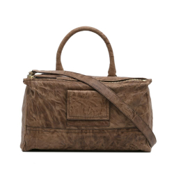 Givenchy AB Givenchy Brown Lambskin Leather Leather Large Wrinkled Sheepskin Pandora Bag Italy