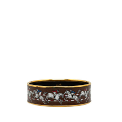 Hermès AB Hermès Brown Dark Brown Enamel Other Wide Jumping Jockey Bangle 62 Austria