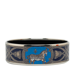 Hermès AB Hermès Blue Enamel Other Wide Cloisonne Bangle 65 Austria