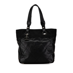 Chanel AB Chanel Black Coated Canvas Fabric Small Paris-Biarritz Tote Italy