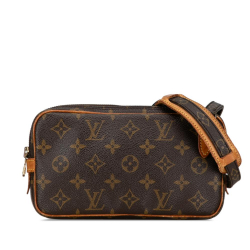 Louis Vuitton B Louis Vuitton Brown Monogram Canvas Canvas Monogram Pochette Marly Bandouliere France