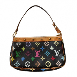 Louis Vuitton Multicolore Tasche Pochette Schwarz Leder