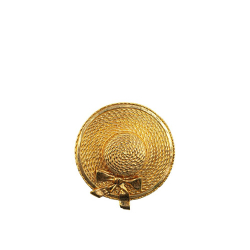 Chanel B Chanel Gold Gold Plated Metal Straw Hat Brooch France